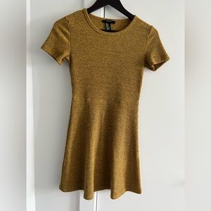 Women’s Mustard Short-Sleeved Sweater Dress